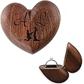 jcyif Personalized Ring Box Custom Engagement Ring Box for Proposal Engraved Wooden Heart Shaped Ring Case for Earring Brooches Jewelry Gift Boxes for Women Wedding Essentials