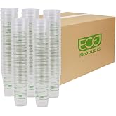 ECO PRODUCTS GreenStripe Clear Disposable Cold Cups, 16 oz, 1000 Count | Eco-Friendly Cold Drink Cups, Plant-Based PLA, BPI Certified, Plastic To-Go Cups For Water, Juice, Smoothies, Iced Coffee