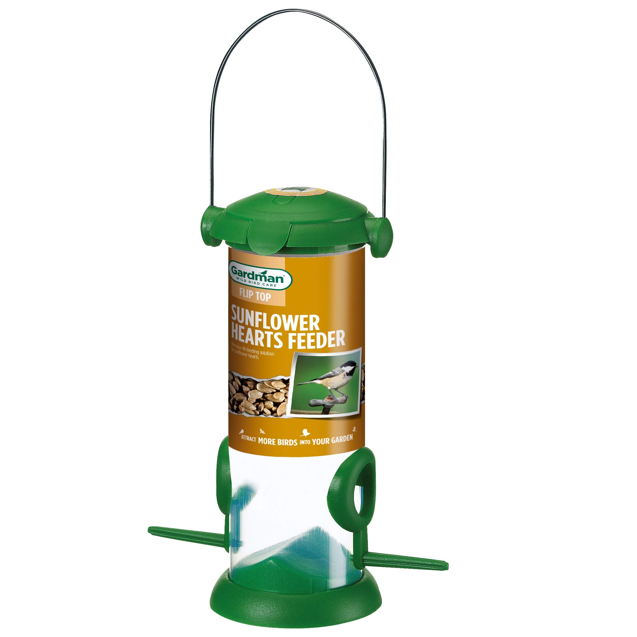 Gardman Flip Top Sunflower Heart Feeder Bird, Natural
