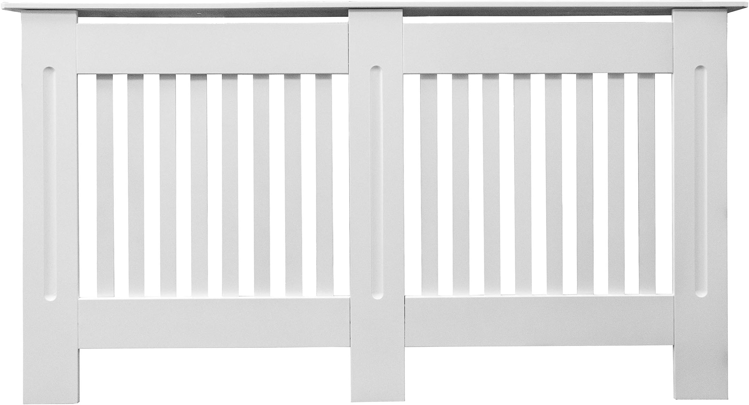 Jack Stonehouse Painted Radiator Cover Cabinet With Vertical Modern Style Slats In White MDF (Large), Engineered_Wood