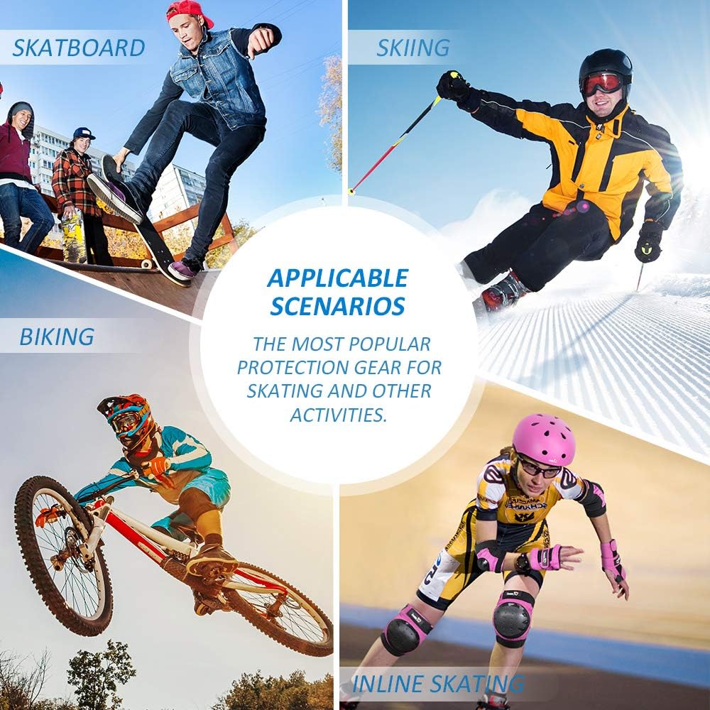JBM Child & Adults Rider Series Protection Gear Set for Multi Sports Scooter, Skateboarding, Biking, Roller Skating, Protection for Beginner to Advanced, Helmet, Knee and Elbow Pads with Wrist Guards : Sports & Outdoors