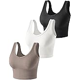 3 Pieces Womens Tank Tops Cute Sexy Going Out Ribbed Summer Tops Black White Crop Tops for Women