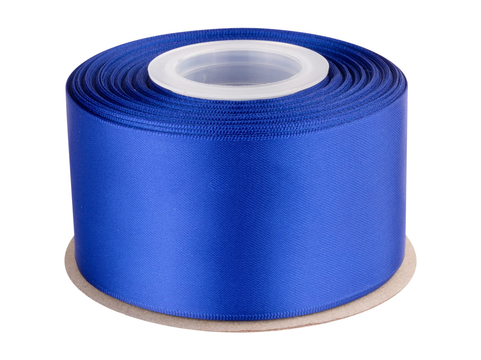 Double Faced Satin Ribbon, 50mm X 22M, Solid Polyester Craft Ribbon, Perfect for Gift Wrapping, Crafts, Wedding Party Ceremony Decoration, Floral Arrangement, Sewing (Cobalt) — image 1