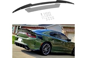 Bonbo Venom V2 Rear Wickerbill Spoiler for Dodge Charger 2015-2024 SRT ScatPack Hellcat, Add-on Type 2-Piece Rear Wicker Bill Spoiler with RivNut Tool (Gloss Black)