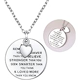 Alphm S925 Sterling Silver Inspirational Robin Motivational Bible Verse Pendant Necklace for Women Teen Braver Stronger Smarter Jewelry