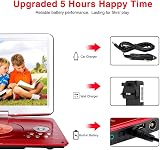 YOOHOO 16.9 Portable DVD Player 14.1 Inch Swivel LCD Red with USB SD AV In Out view 4