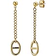 Semper.L 14K Gold Plated S925 Sterling Silver Post Lightweight Drop/Dangle Huggie Stud Earrings for Women | Ball Drop Earrings