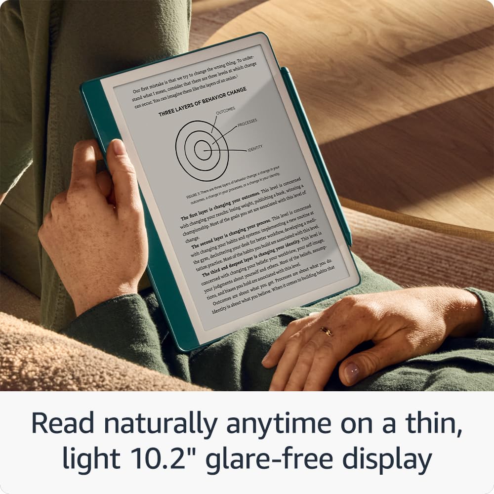Amazon Kindle Scribe (16 GB) – Redesigned display with uniform borders. Now write directly on books and documents. With built-in notebook summarisation. Includes Premium Pen – Tungsten Grey