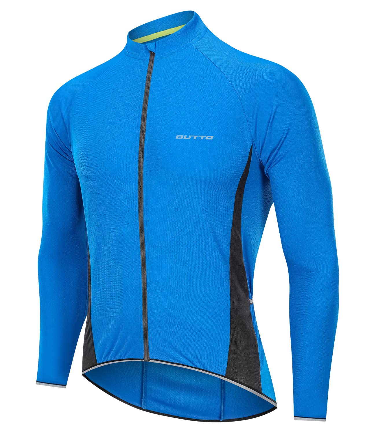 Outto Men's Long Sleeve Cycling Jersey Quick Drying Reflective Biking Shirt