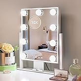 KOTTOVA Makeup Mirror with Lights - Modern Vanity Mirror, 14x12 Lighted-up Mirror with 3 Color Dimmable Lighting & Mount, Tou