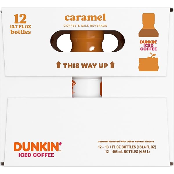 DUNKIN’ ICED COFFEE CARAMEL BOTTLES, 13.7 FL OZ, 12 PACK