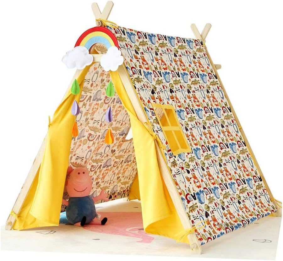 Mogicry Household Zoo Indian Child Tent Castle Cartoon Lion Game House Recreation Room Reading Corner Teepee Gift Split Bed Artifact Boy Girl Child For Kids Children Play Tent For Indoor Outdoor 1+