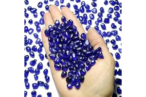 SEEKUP 1 Lb (460 g) Deep-Blue Sea Glass Stones Irregular Rainbow Glass Pebble Decorative Rock Quartz Tumbled Gemstone Chips for Aquarium Decoration/Vase Filler/Jewelry Making/Handwork Craft/Gems Display