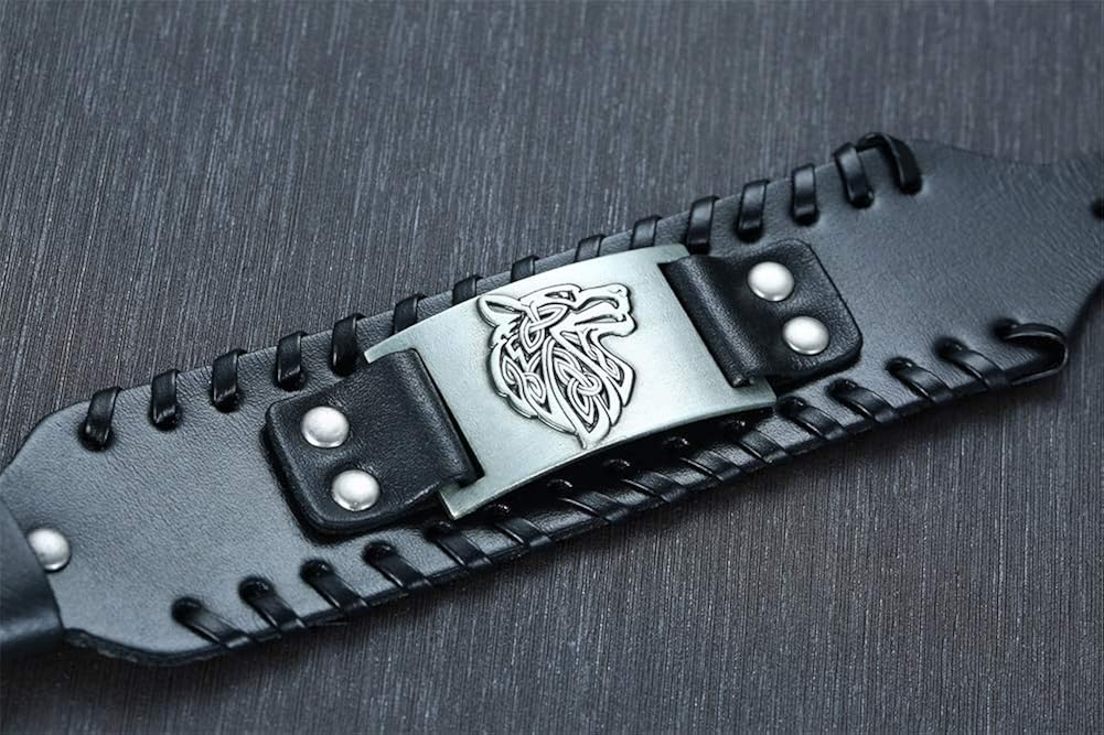 VNOX Mens Thor's Hammer Bracelet Black Braided Rope Wristbands Stainless Steel Norse Viking Jewelry Valknut Protection Amulet Birthday Gift for Men Boys (Bracelet-19) - Image 4
