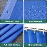 URAQT Shower Curtain Anti Mould Waterproof PEVA 180x180 Dark Blue 12 Hooks view 3