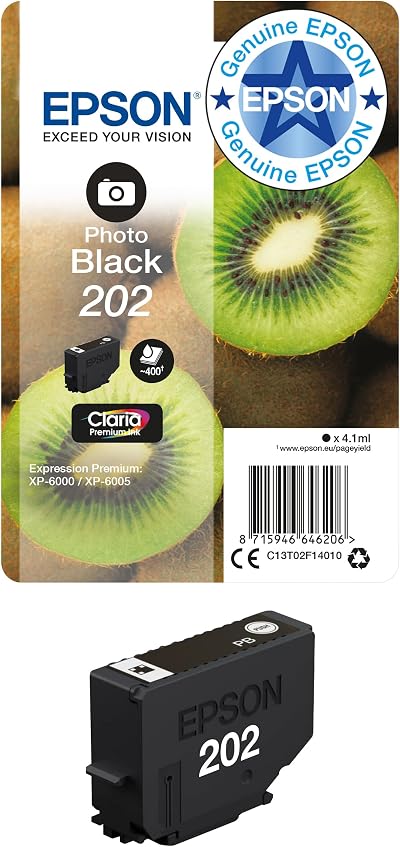 Epson 202 Photo Black Ink Cartridge for Expression Premium XP-6000/XP-6005