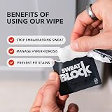 SweatBlock Clinical Strength Antiperspirant Wipes 20 Pack Men Women Teens view 3