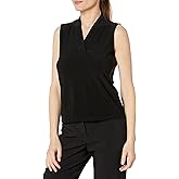 Anne Klein Women's Sleeveless Pleat-Neck Jersey Top