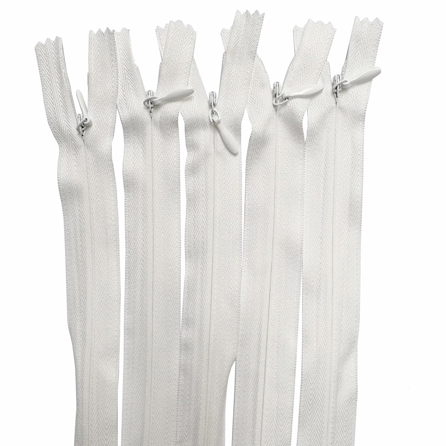 5pcs #3 12 Inch Nylon Coil Closed-end Invisible Zippers for Sewing Tailor Sewing Crafts Wallet Pocket Shoes Clothes (White)