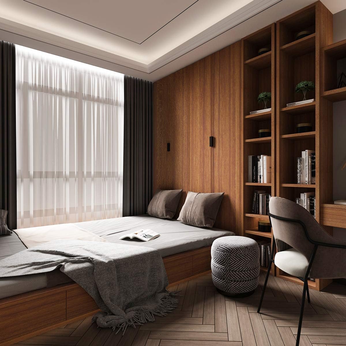 JSEVEM 40CM×5M Light Brown Walnut Wood Wallpaper Peel and Stick Waterproof Brown Walnut Wood Grain Contact Paper Vinyl Wrap Self Adhesive Furniture Sticker for Kitchen Cabinets Table Wardrobe Cupboard - Image 5