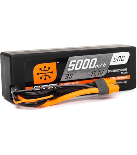 Spektrum Smart LiPo 11,1V 5000mAh 3S 30C – Hardcase Avec IC3, Charge Intelligente, Pour RC