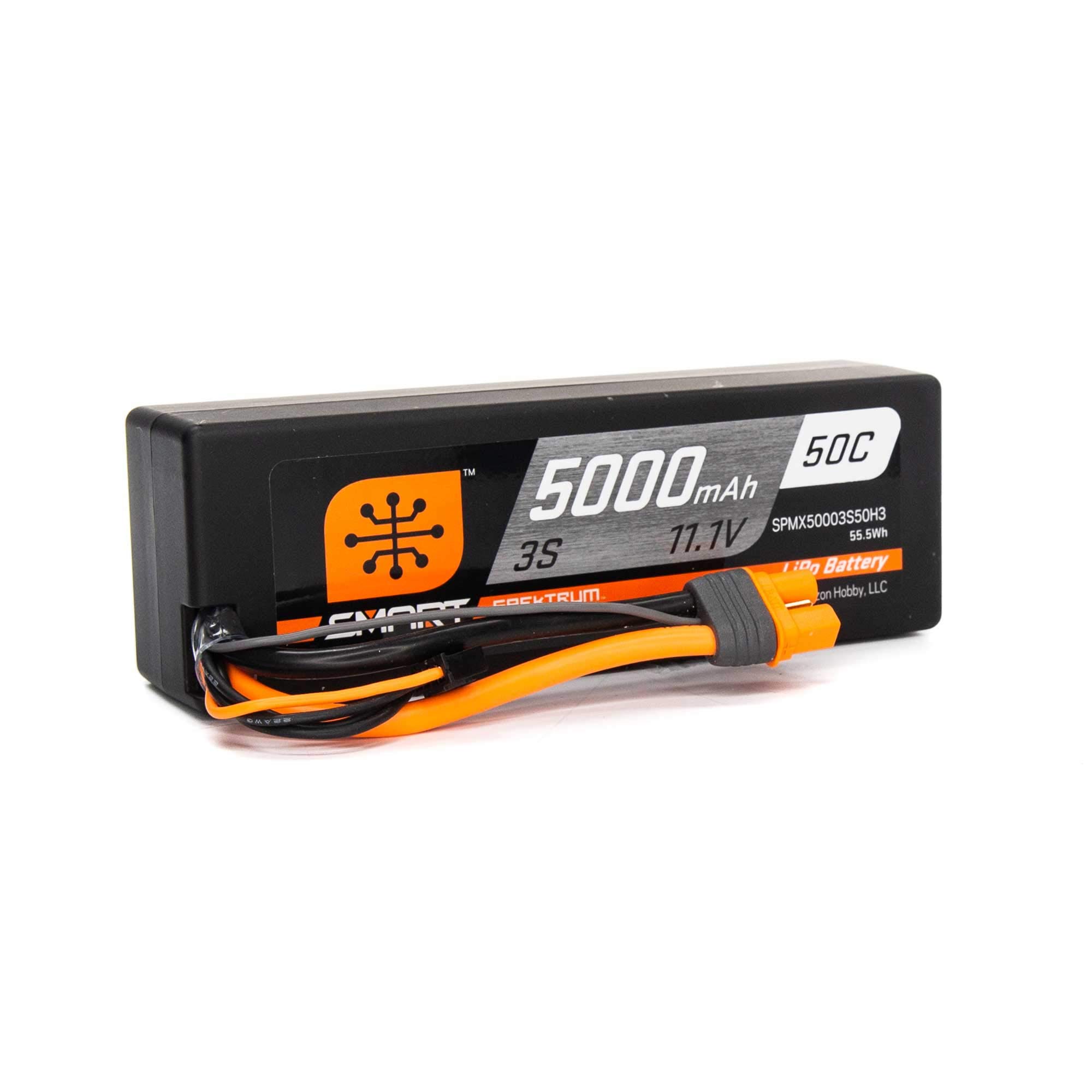 Photo 1 of Spektrum 11.1V 5000mAh 3S 50C Smart Hardcase LiPo Battery: IC3, SPMX50003S50H3