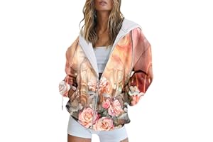 ADJHDFH Women's Casual Long Sleeve Zipper Sweatshirt Loose Round Neck Pullover Tops Y2K Hoodie