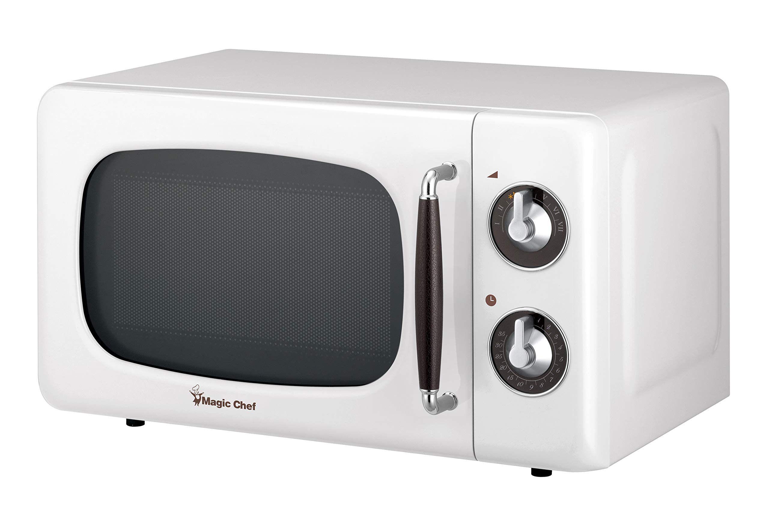 Magic Chef MCD770CW White 0.7Cu. Ft. 700W Retro Countertop Microwave