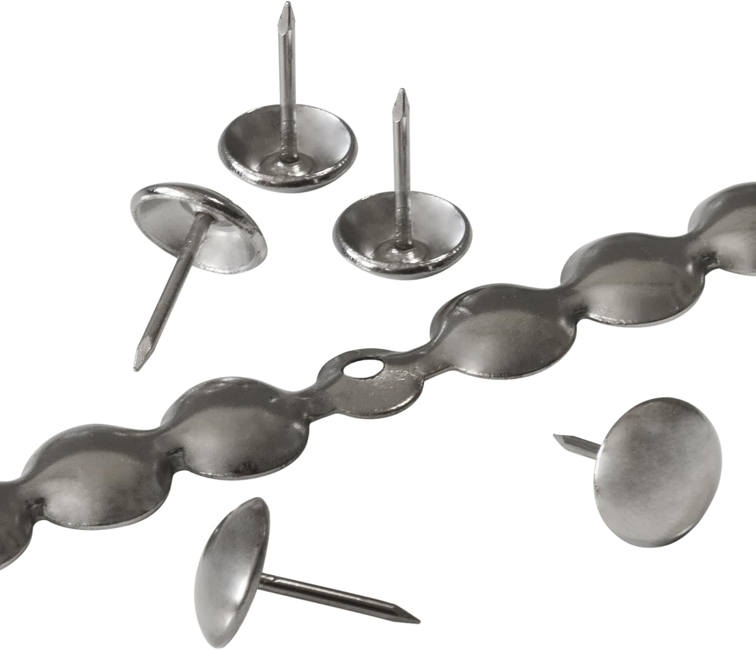 decotacks® Silver Upholstery Nails/Tack in Strips 11mm Head, 6 Meters