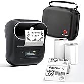 Phomemo Label Maker, M220 Thermal Label Printer | 3 Inch Bluetooth Barcode Printer Compatible with Android / iOS for Home, Office, Small Business, with 3 Packs Label &amp; Case