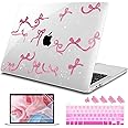 Tuiklol Case for 2022 MacBook Pro 13 Inch M2 Clip, 2021 2020 Release M1 A2338 A2289 A2251, Hard Shell Case for MacBook Pro 13.3" with Touch Bar Fits Touch ID and Retina Display, Bowknot