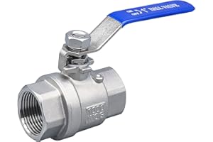 ZOUNI 1 Inch Ball Valve, Premium 304 Stainless Steel Full Port Forged NPT Ball Valve for Water Oil and Gas with Long Handle Shut Off Switch, 1000 WOG (1 Piece, FNPT to FNPT)