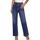 GRAPENT Wide Leg Jeans Woman High Waisted Trendy Stretchy Denim Pants Classic Trouser Jeans with Slash Pockets