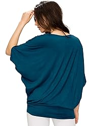 LL WT1073 Womens Scoop Neck Half Sleeve Batwing