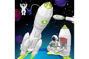 MOBIUS Toys Space Adventure Playset - STEM Rocket Ship with Astronaut Figures, Detachable Shuttle & Rover - Educational Space Exploration Toy for Kids Ages 3–8, Imaginative Learning Gift