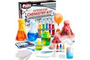 Playz Extreme Chemistry Set – 52 Unique Experiments, Science Kits for Kids Age 8-12, Lab Gear, Volcano Project, Learning Tools, Fair Activity, Discovery Gift, STEM Toys for Boys and Girls