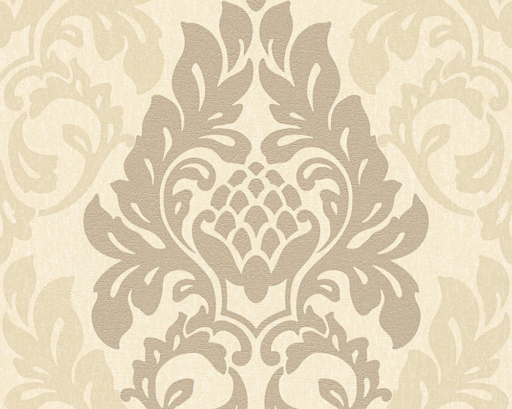 A.S. Creation 96190-2 Fleece Royal Metallic Damask Design Wallpaper - Cream/Gold/Beige