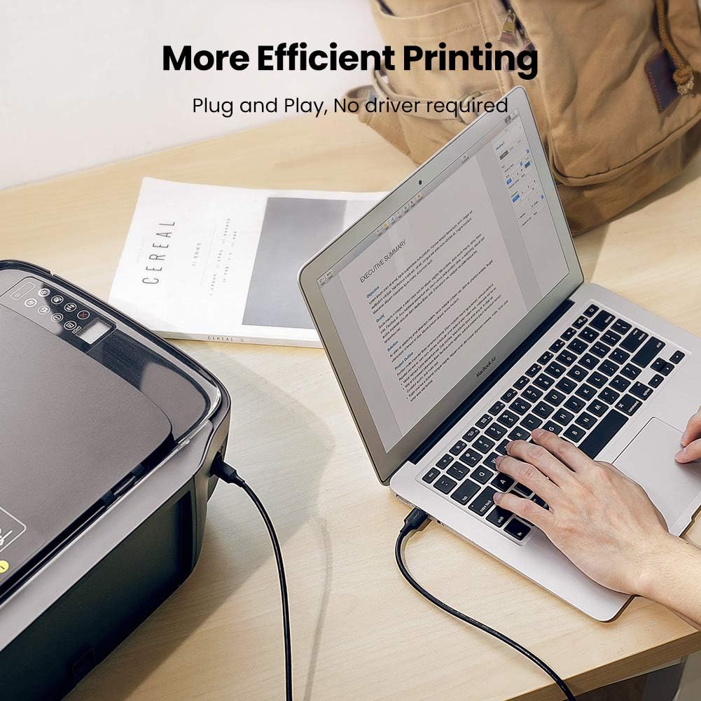 UGREEN USB Printer Cable USB 2.0 Type A Male to Type B Male Printer Scanner Cable Cord High Speed Compatible for Brother, HP, Canon, Lexmark, Epson, Dell, Xerox, Samsung etc and Piano, DAC (5 Feet): Computers & Accessories