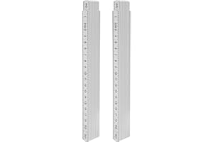 2 Pcs/Set ABS Folding Ruler 2m, Plastic Foldable Carpenters Ruler for Woodworking, Lightweight Compact Measuring Stick Woodwo