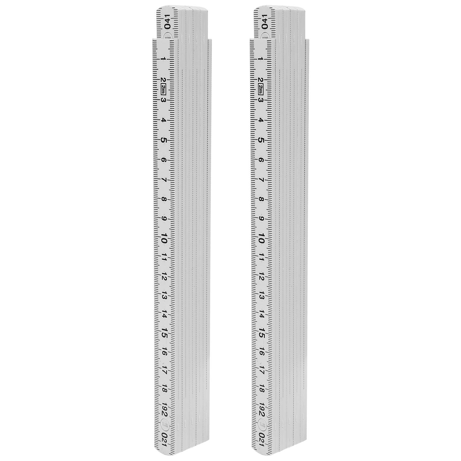 Cerlingwee 2m Folding Carpenters Ruler 2-Pack, Multi-Angle Locking Woodworking Measuring Tool, Compact ABS Construction Ruler for Carpentry, DIY, Tile & Floor Laying