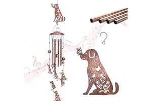 TIGGSY Dog Wind Chimes Outdoor Dog Gifts for Women/Men/Mom/Grandma/Wife/Friends Birthday Gifts Memorial Gift Metal WindChimes for Outside/Indoors, Home, Lawn, Porch, Patio, Garden Decor, Yard Decorations