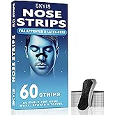 Skyis Nasal Strips for Better Breathing, 60 Count Strong Hold Nose Strips for Day & Night Use, Sweat Resistant, Comfortable Fit, Helps Reduce Snoring Sounds & Support Clear Breathing