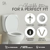 SA Products Oval Quick Release Toilet Seat Soft Close Hinges 44.1x36.5x5cm White view 5