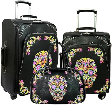 candy skull suitcase