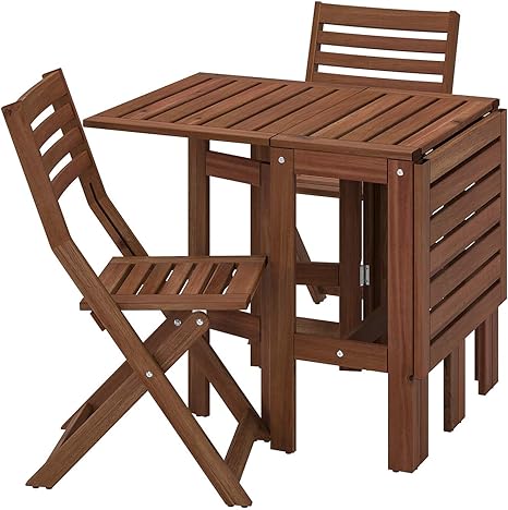 Amazon Ikea イケア Applaro エップラロー テーブル 折りたたみチェア2 屋外用 ブラウンステイン 393 265 40 ダイニングセット オンライン通販