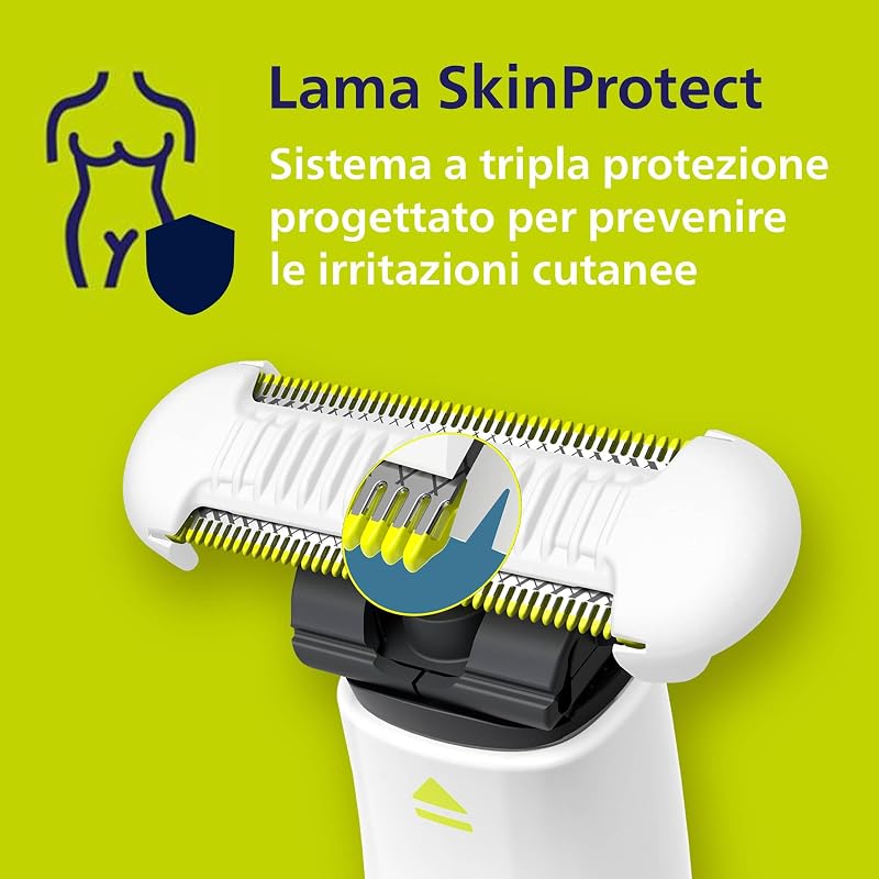 OneBlade Intimate, cura intima, rifinitura e rasatura con protezione extra della pelle, Rasatura precisa e confortevole - senza radere completamente a zero, modello QP1924/28 — foto 7 di 7