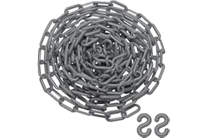 PATIKIL 25 Feet Plastic Chain Link, Safety Barrier Chain 0.8x1.4 Inch Buckle Lightweight Waterproof Crowd Control Queue Line 