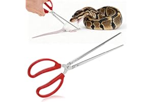 MINDOW Snake Feeding Tongs, 15 Inch Extra Long Stainless Steel Reptile Feeding Tongs & Tweezers for Corn Ball Python,Bearded Dragon Tank Accessories,Pet Terrarium Supplies for Lizard, Leopard Crested Gecko