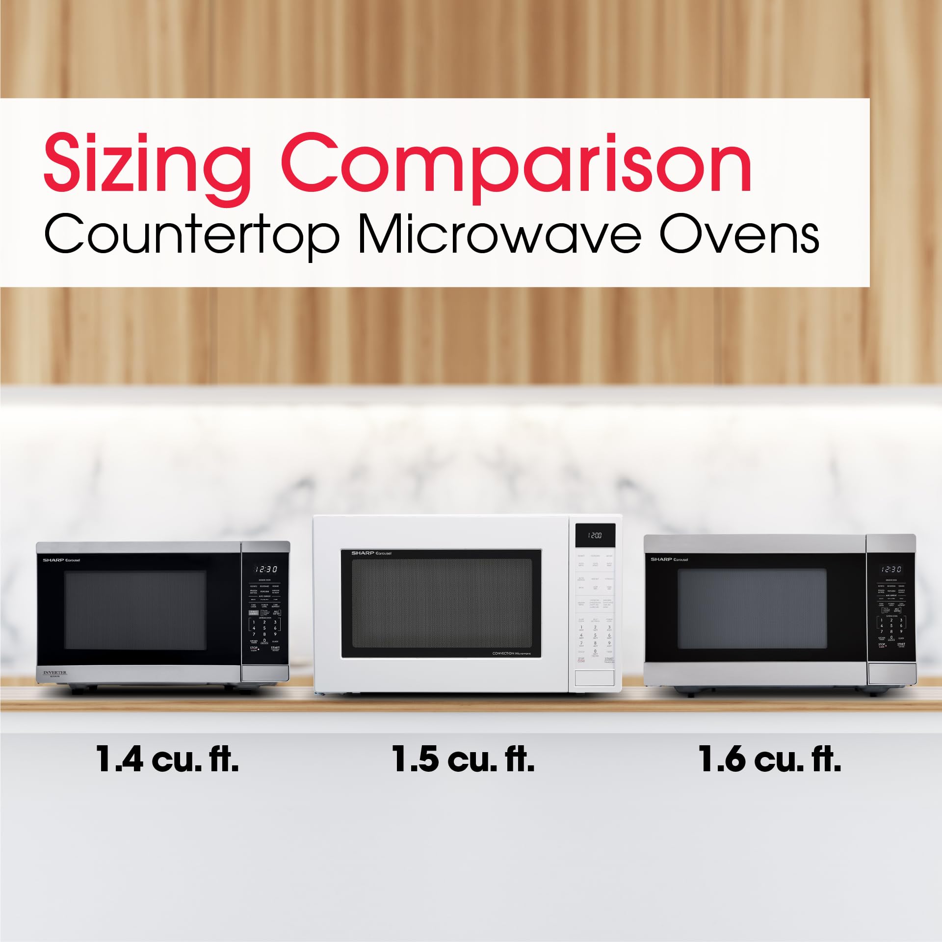 SHARP SMC1585KW Convection Countertop Microwave Oven with Removeable 15.4