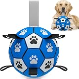 HETOO Interactive Dog Football Toy with Webbing 8 Inch Blue Gray view 9
